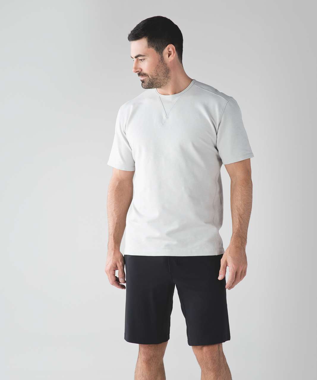 Lululemon Sundown Short Sleeve Crew - Heathered Silver Spoon