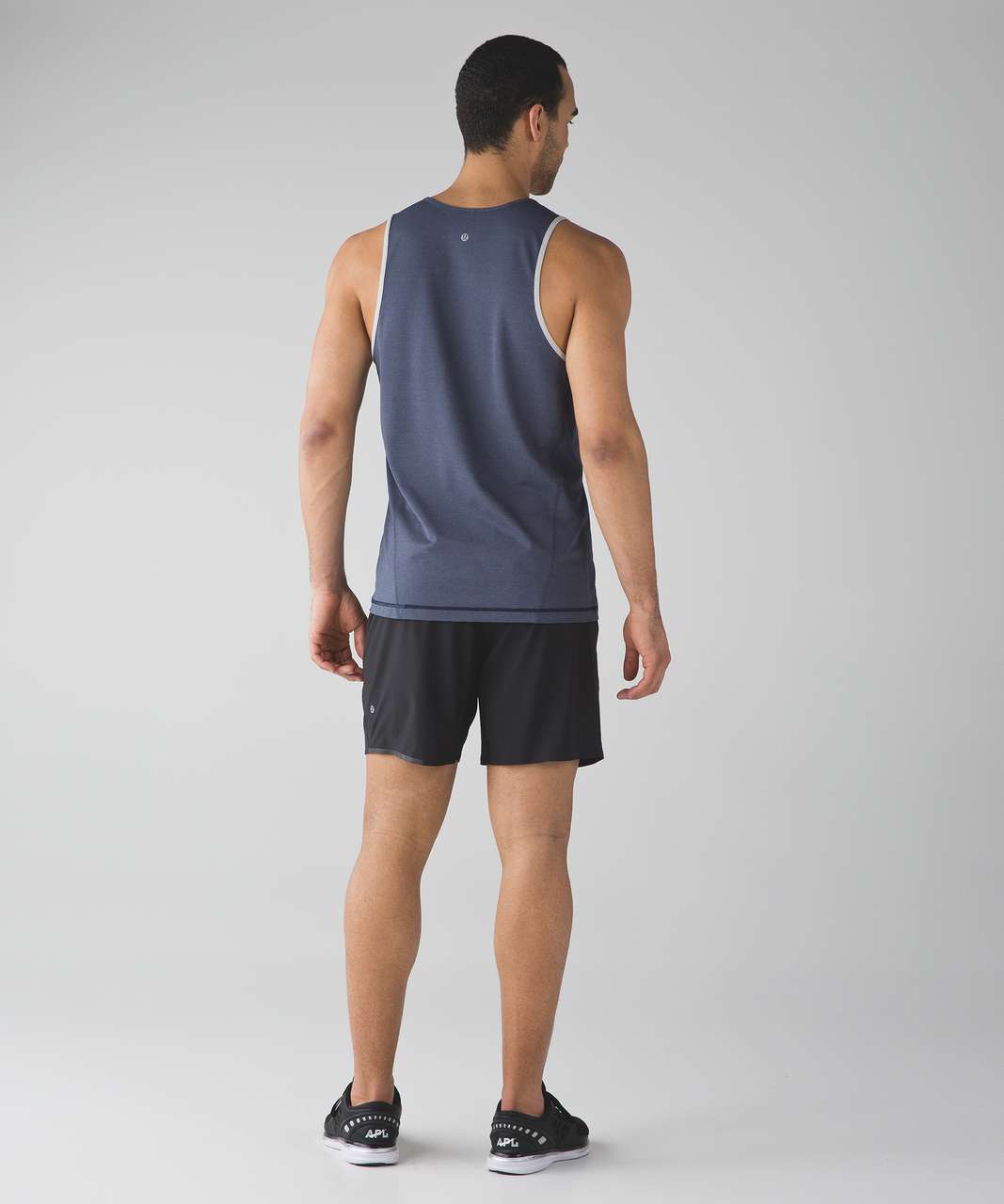 Lululemon Surge Tank - Heathered Silver Spoon / Heathered Deep Navy