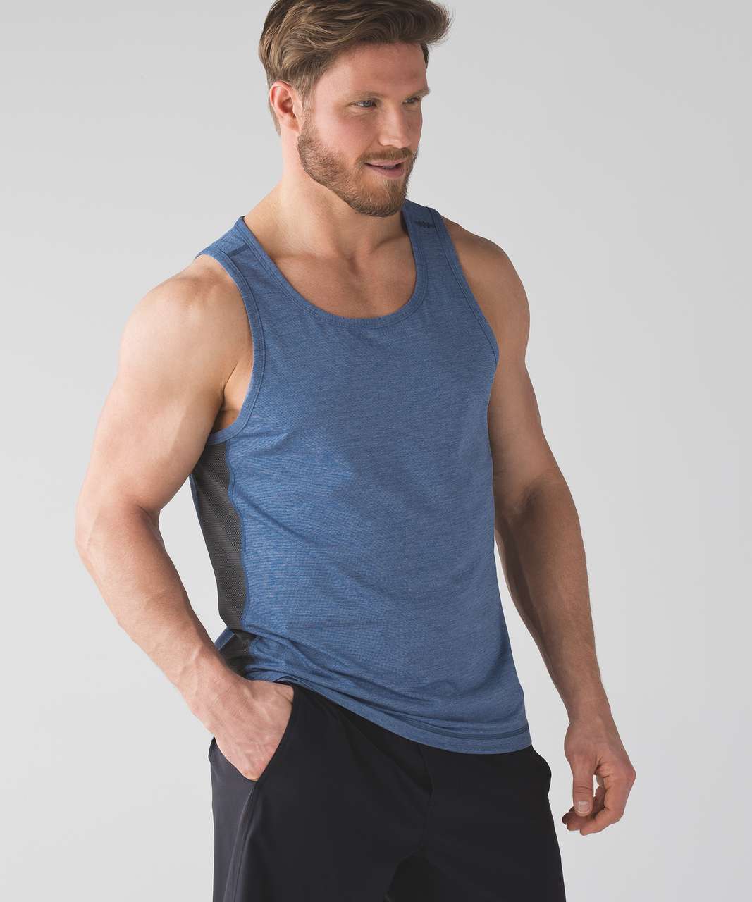 Lululemon T.H.E. Tank - Heathered Dark Cobalt / Heathered Black