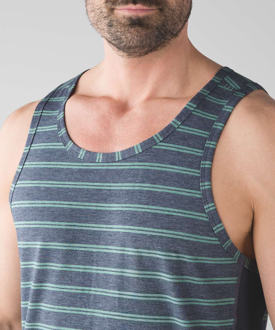 Lululemon T.H.E. Tank - Double Dip Stripe Heathered Inkwell Heathered Vintage Green