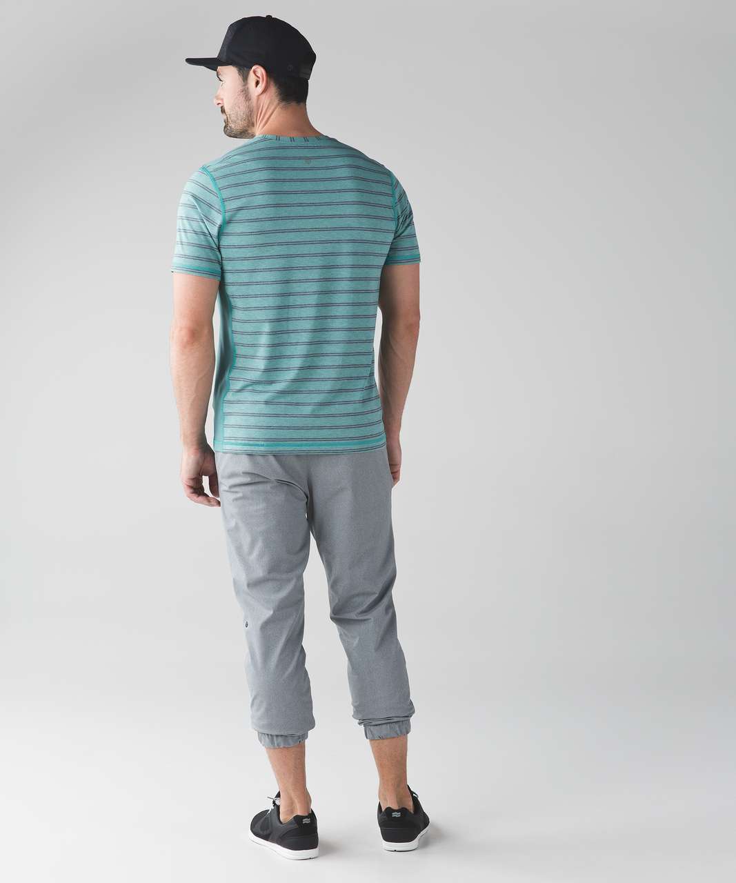 Lululemon T.H.E. Crew - Double Dip Stripe Heathered Turquoise Sea