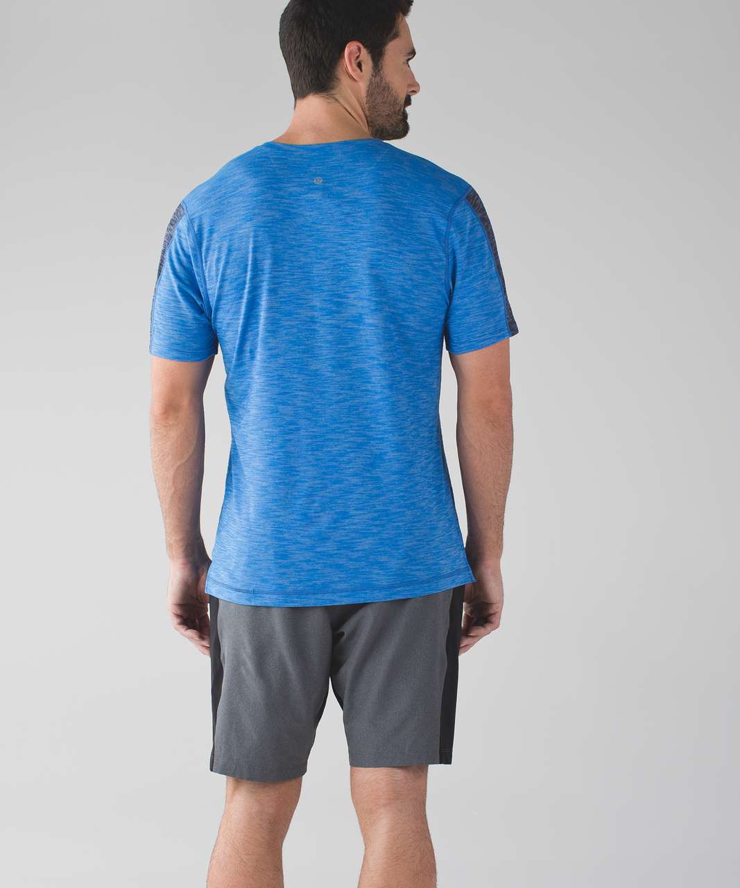 Lululemon Namaste at the Beach Short Sleeve - Heathered Lakeside Blue / Heathered Deep Navy