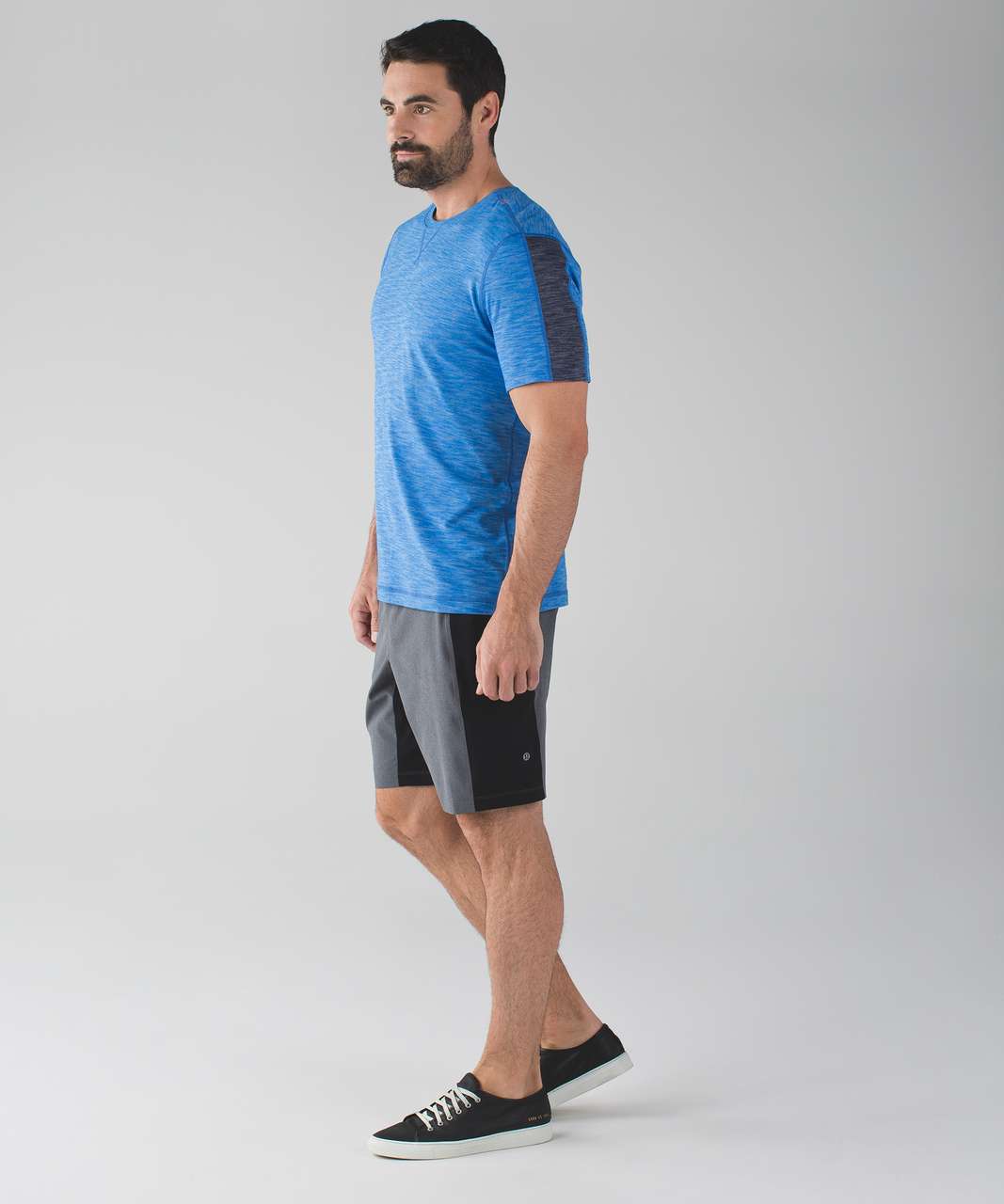 Lululemon Namaste at the Beach Short Sleeve - Heathered Lakeside Blue / Heathered Deep Navy