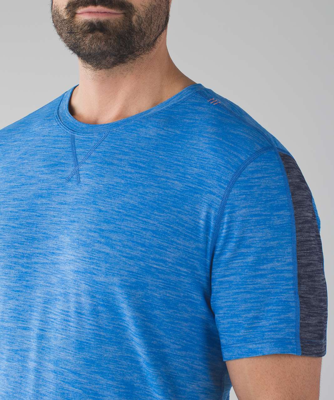 Lululemon Namaste at the Beach Short Sleeve - Heathered Lakeside Blue / Heathered Deep Navy