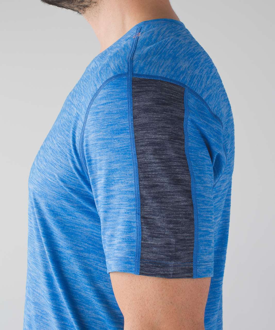 Lululemon Namaste at the Beach Short Sleeve - Heathered Lakeside Blue / Heathered Deep Navy