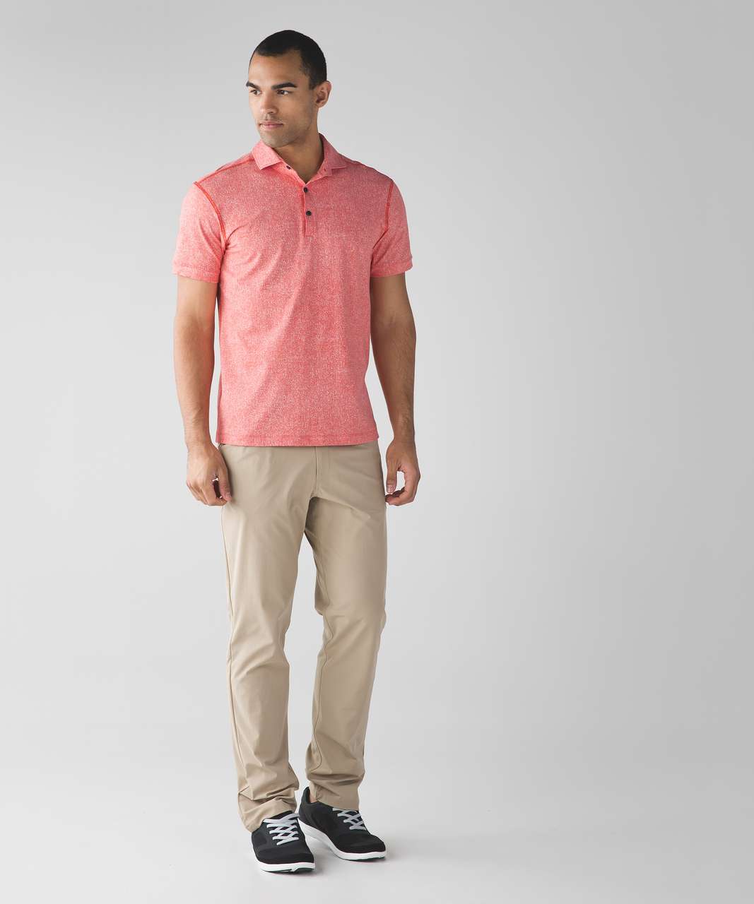 Lululemon Propel Polo - Linen Texture White Prince Red