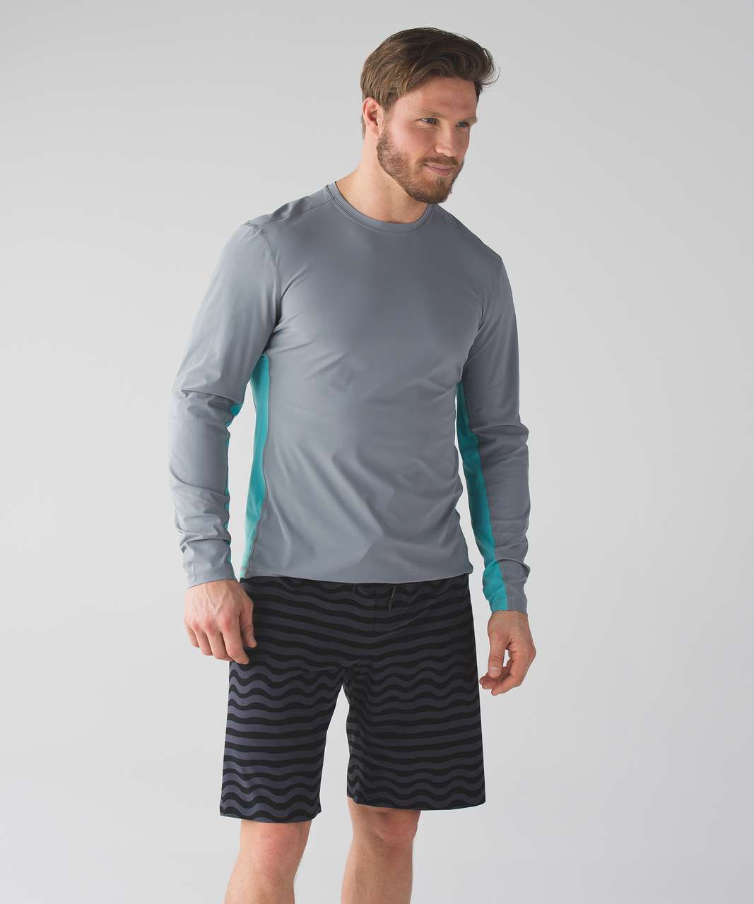 Lululemon Block Out Long Sleeve - Battleship / Arctic Teal