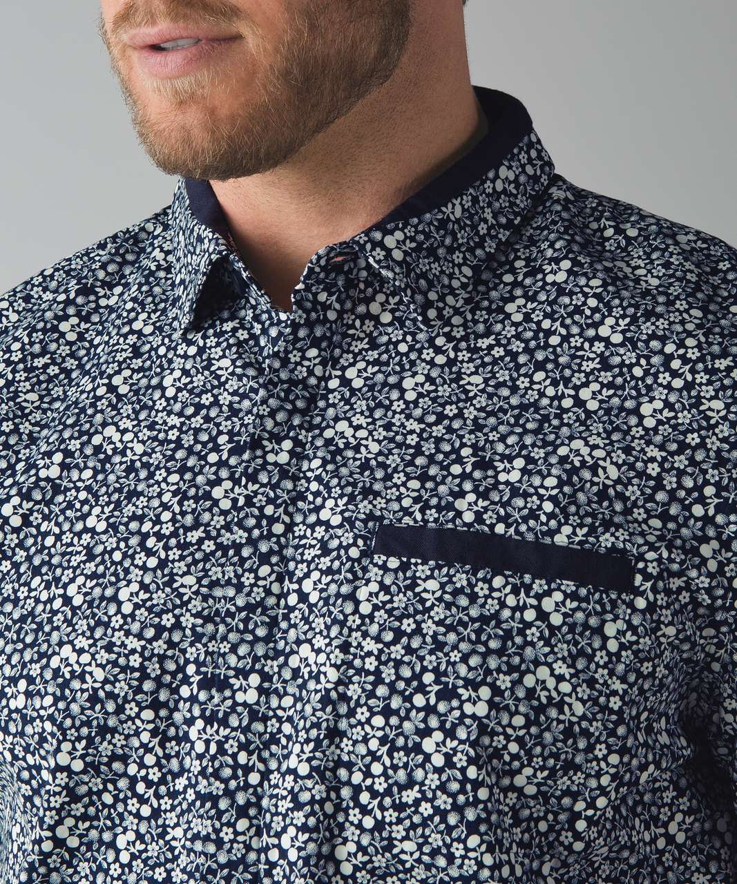 Lululemon Summer Fridays Buttondown - Citrus Dobby White Inkwell