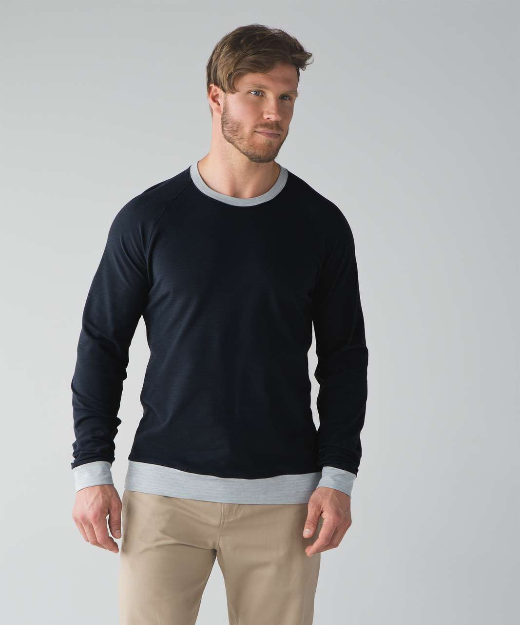 Lululemon Slitstream Long Sleeve Crew - Inkwell / Black