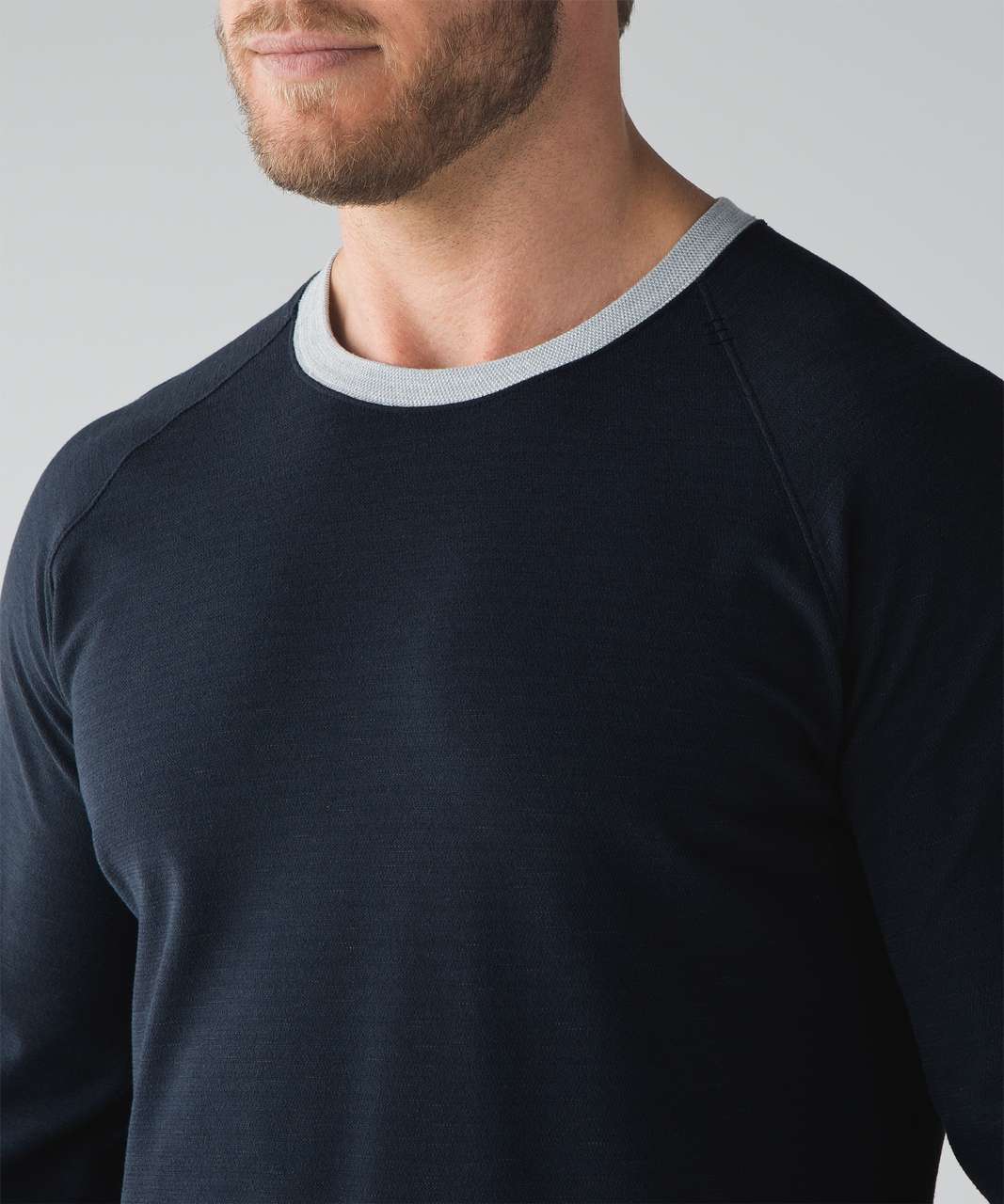 Lululemon Slitstream Long Sleeve Crew - Inkwell / Black