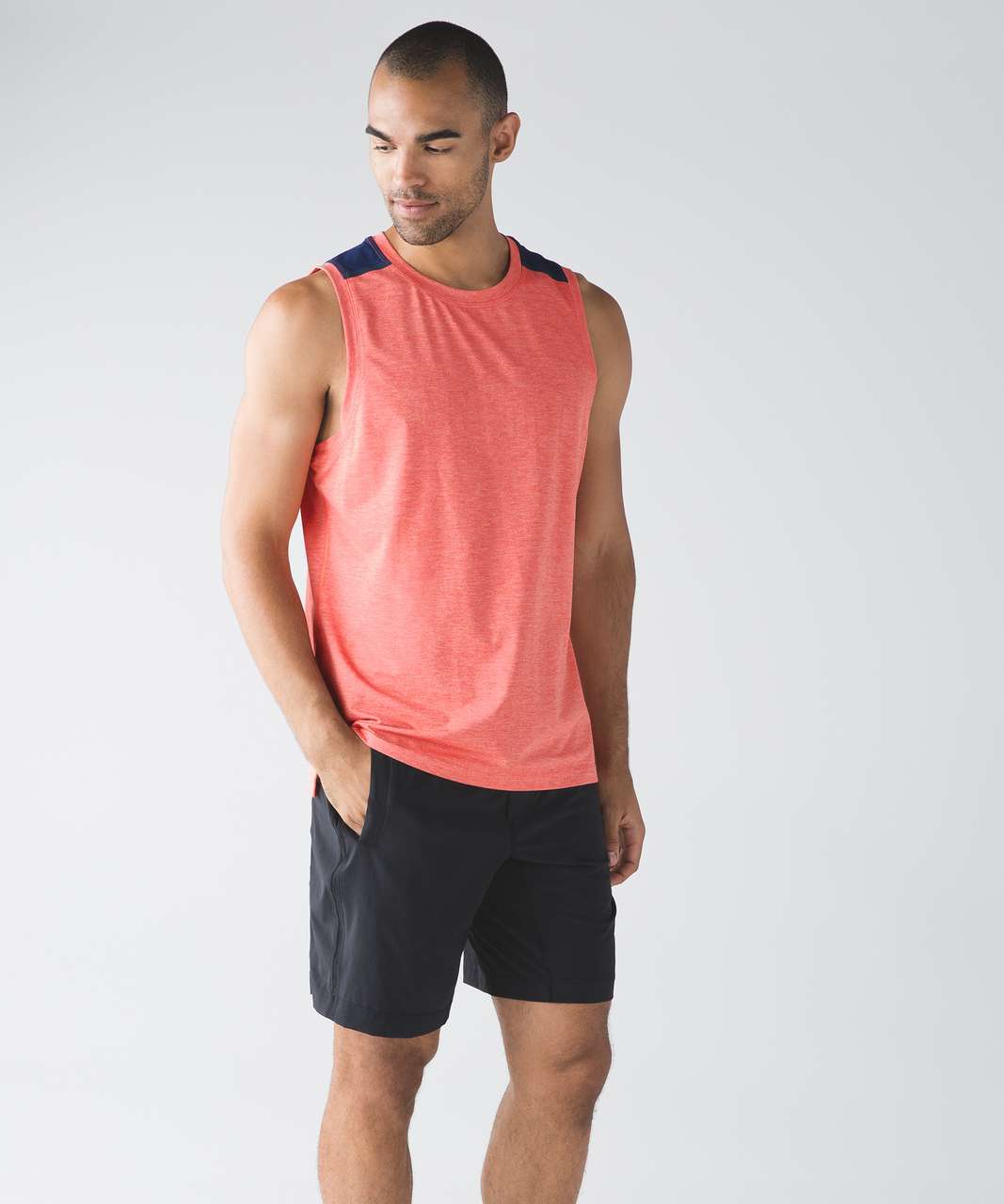 Lululemon Train and Gain Sleeveless - Heathered Prince Red / Hero Blue