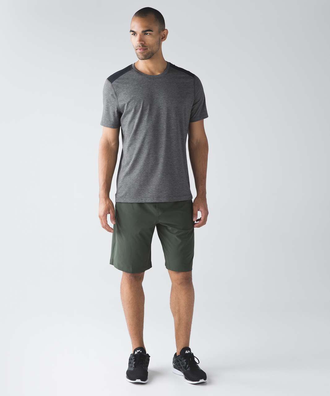 Lululemon Train and Gain Short Sleeve - Heathered Black