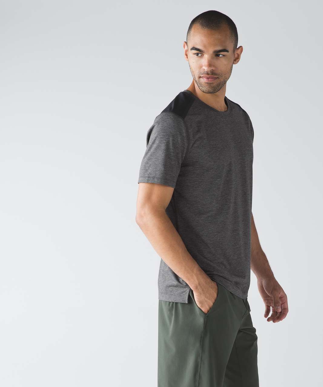 Lululemon Train and Gain Short Sleeve - Heathered Black