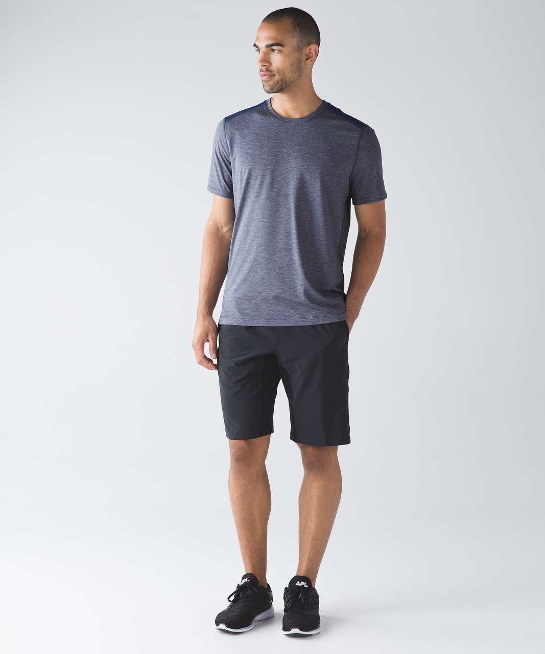 Lululemon Train and Gain Short Sleeve - Heathered Hero Blue