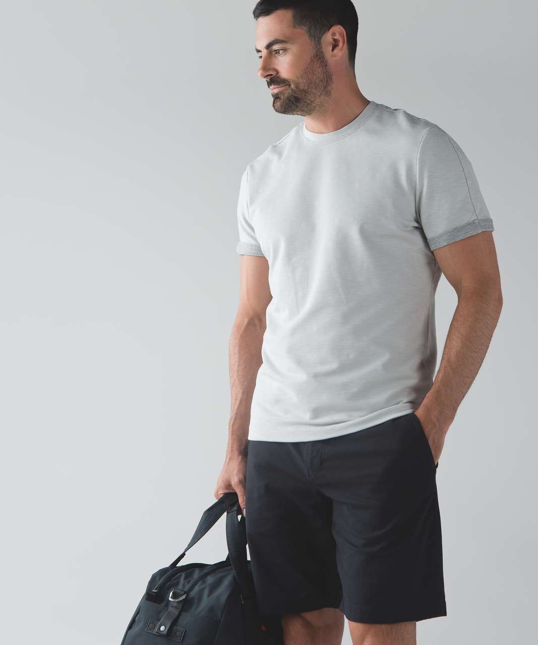 Lululemon Roll Out Crew Short Sleeve - Heathered Silver Spoon