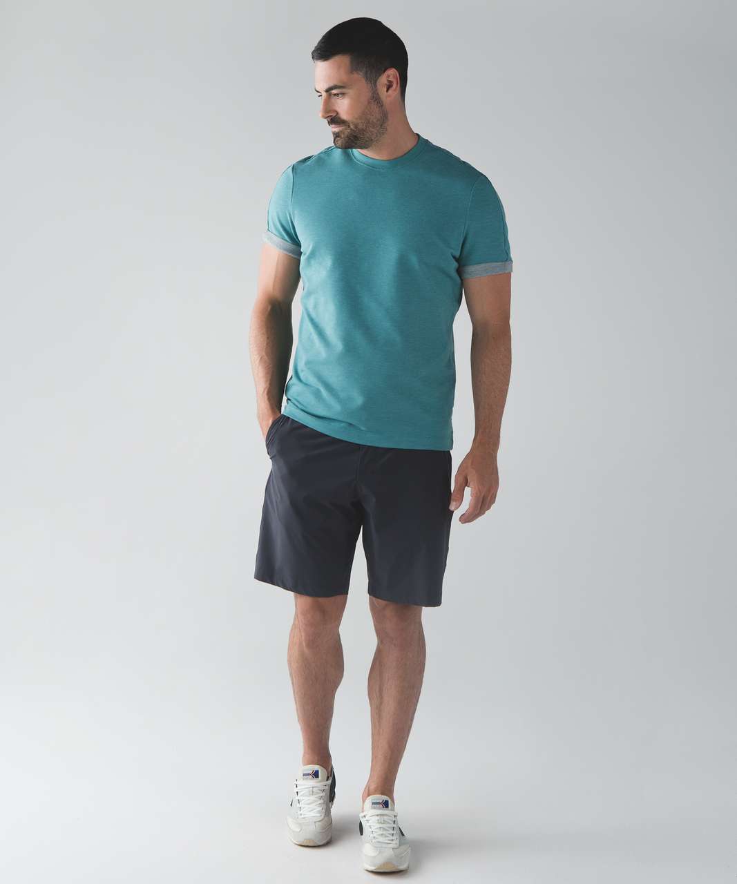 Lululemon Roll Out Crew Short Sleeve - Heathered Turquoise Sea - lulu ...