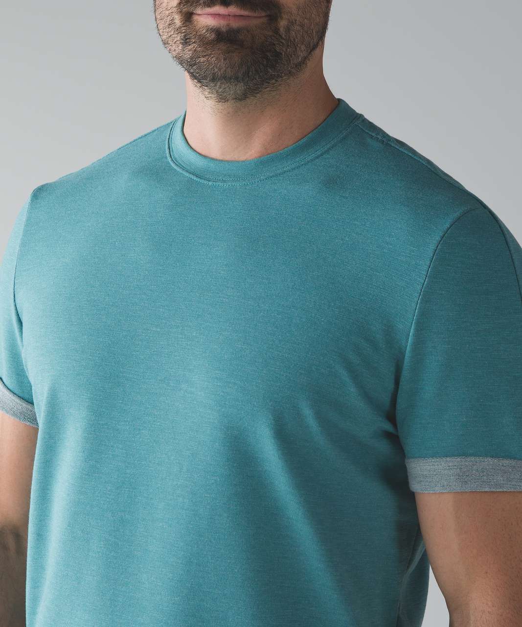 Lululemon Roll Out Crew Short Sleeve - Heathered Turquoise Sea