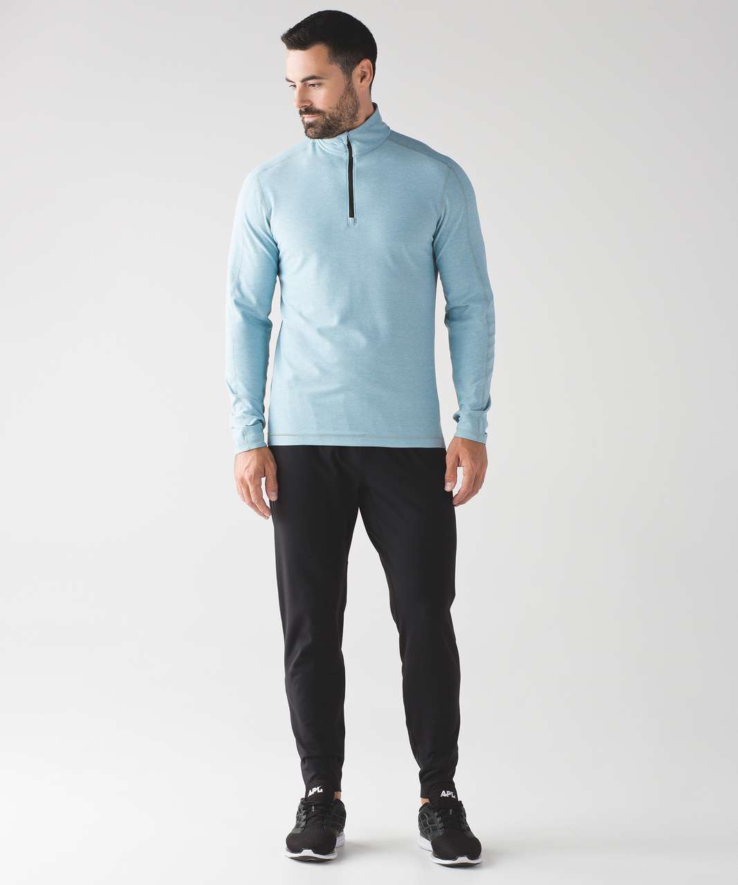 Lululemon Surge Warm 1/2 Zip Silver - Heathered Fighter Blue