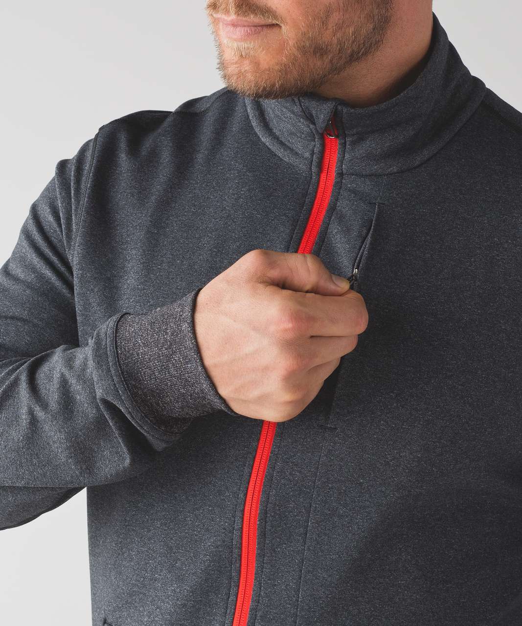 Lululemon PrePost Jacket - Heathered Black / Prince Red