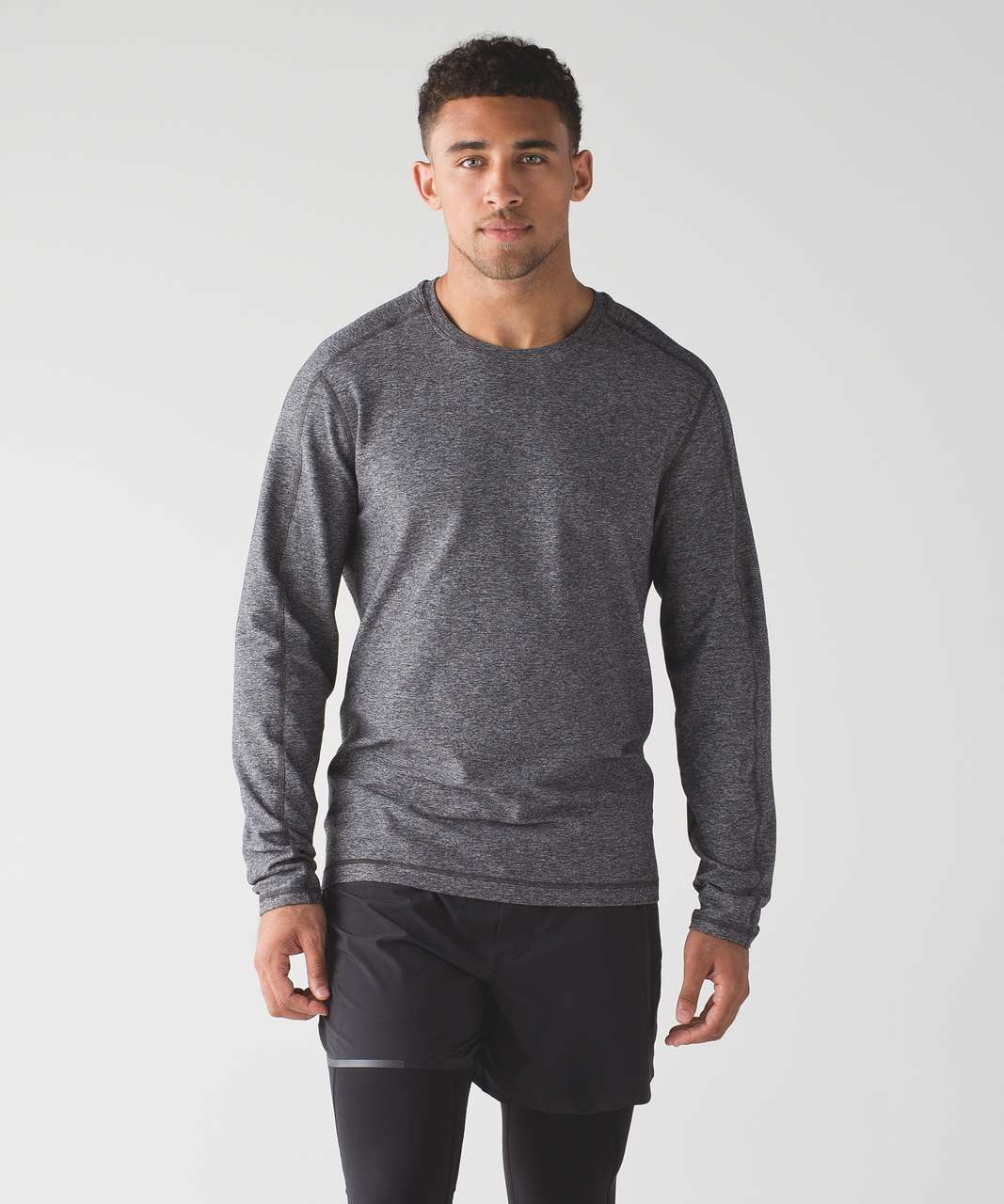 Lululemon Surge Warm Crew Silver - Heathered Black - lulu fanatics