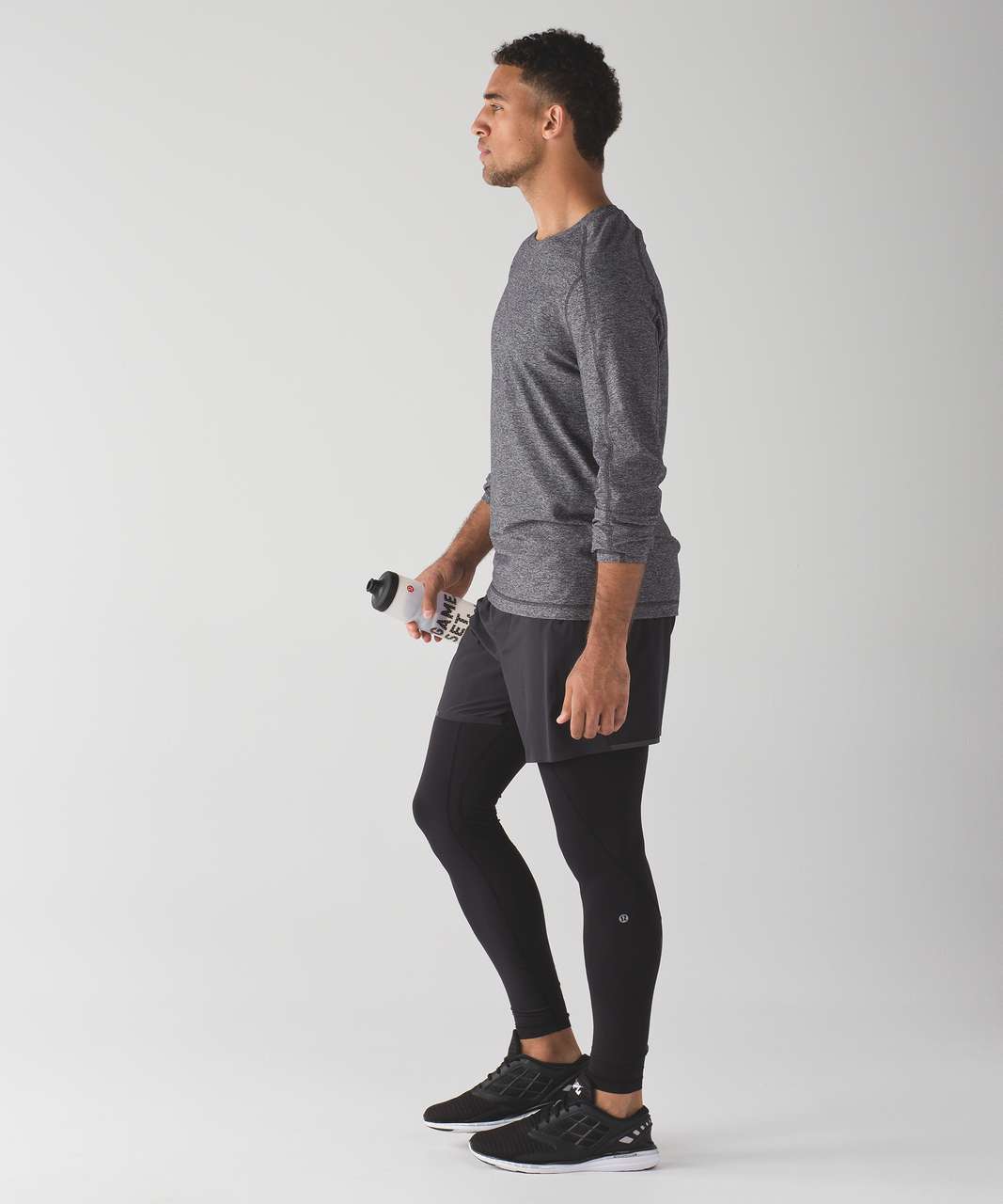 Lululemon Surge Warm Crew Silver - Heathered Black