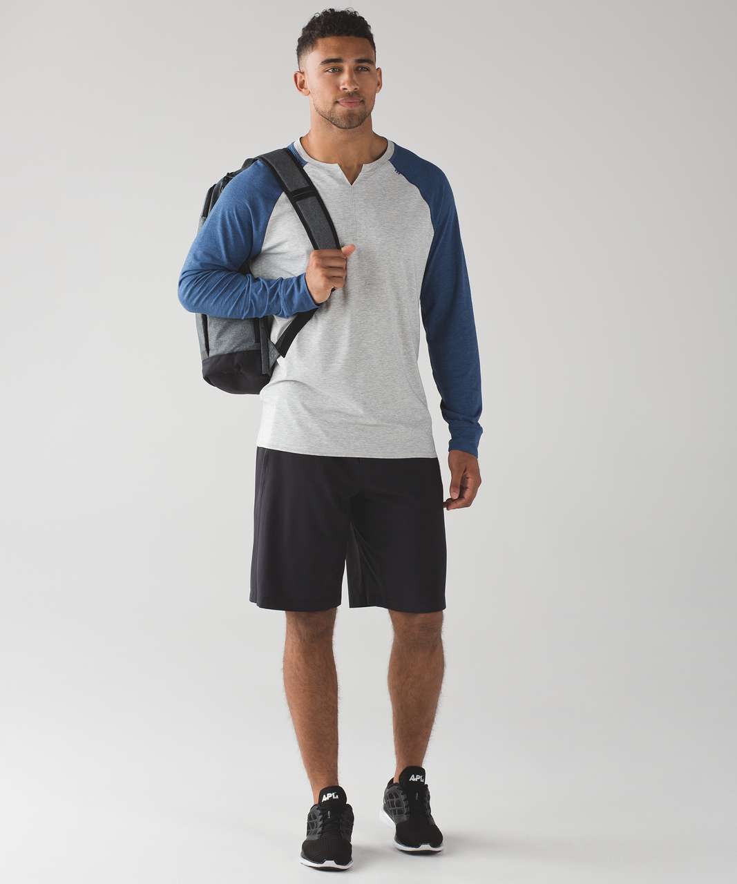 Lululemon Bodhi Long Sleeve - Heathered Light Grey / Heathered Lux Indigo