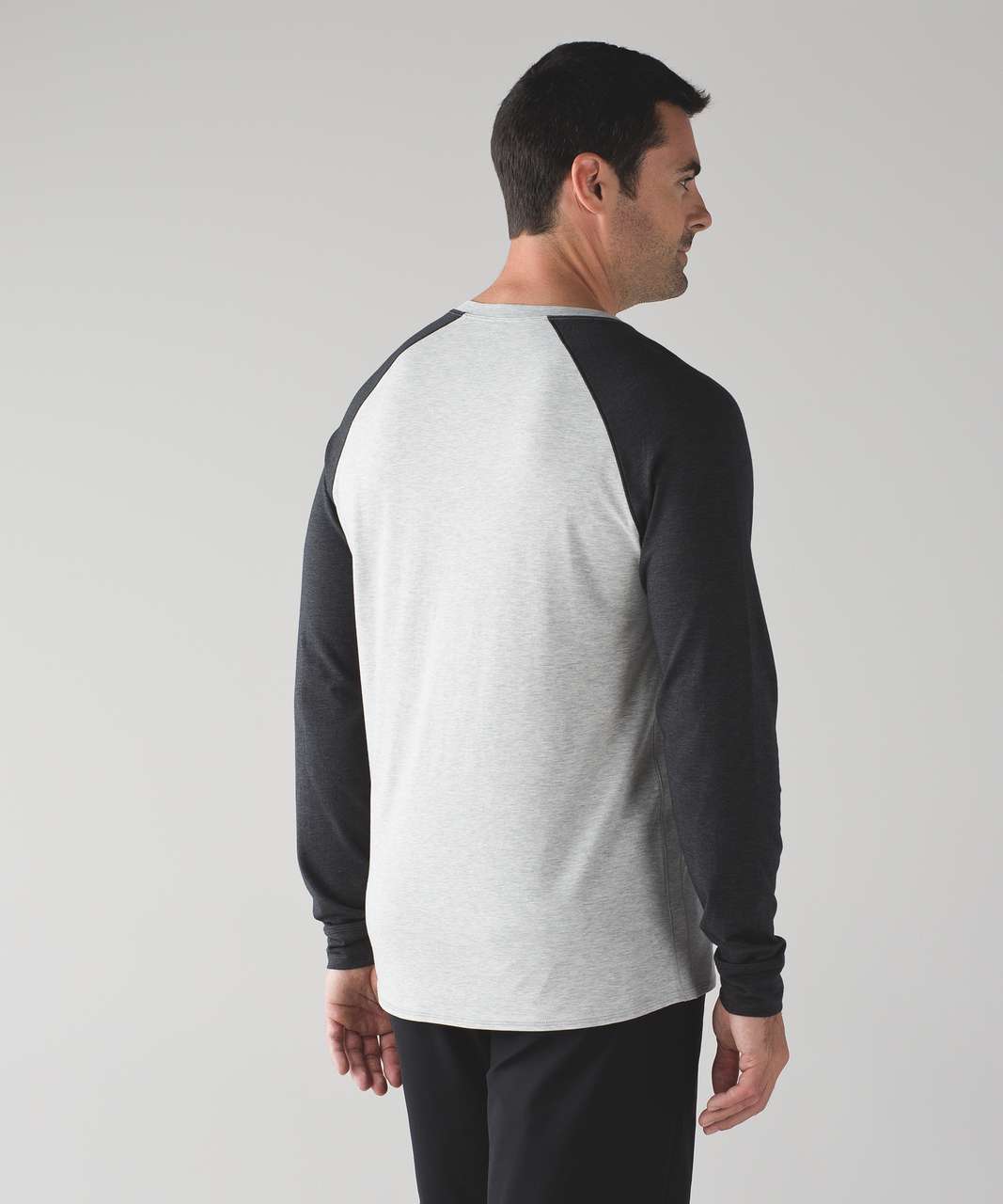 Lululemon Bodhi Long Sleeve - Heathered Light Grey / Heathered Black