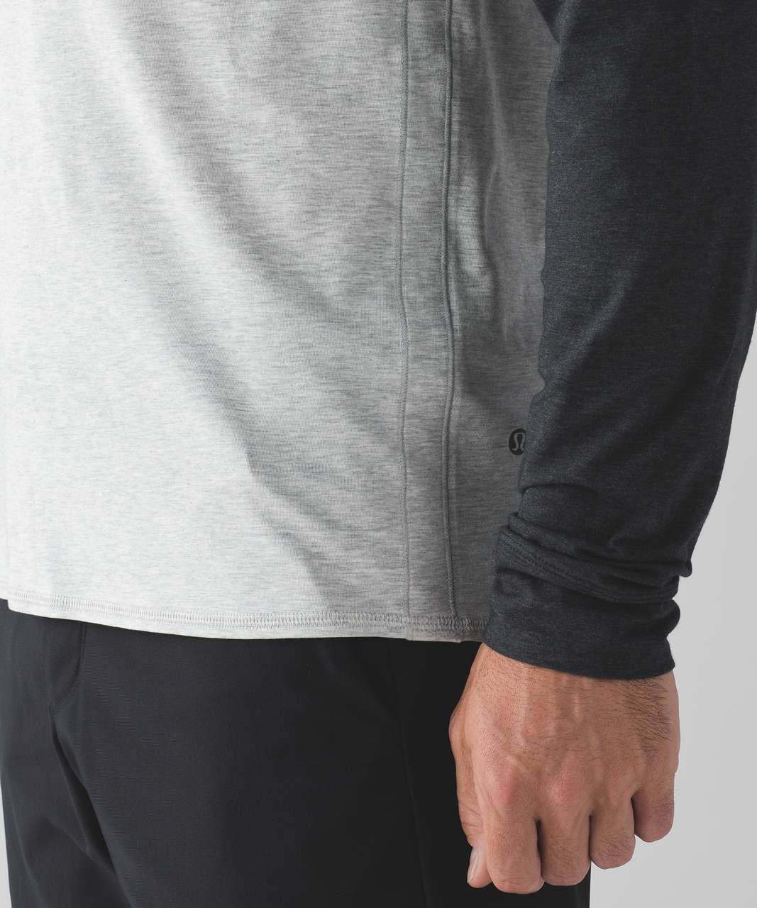 Lululemon Bodhi Long Sleeve - Heathered Light Grey / Heathered Black