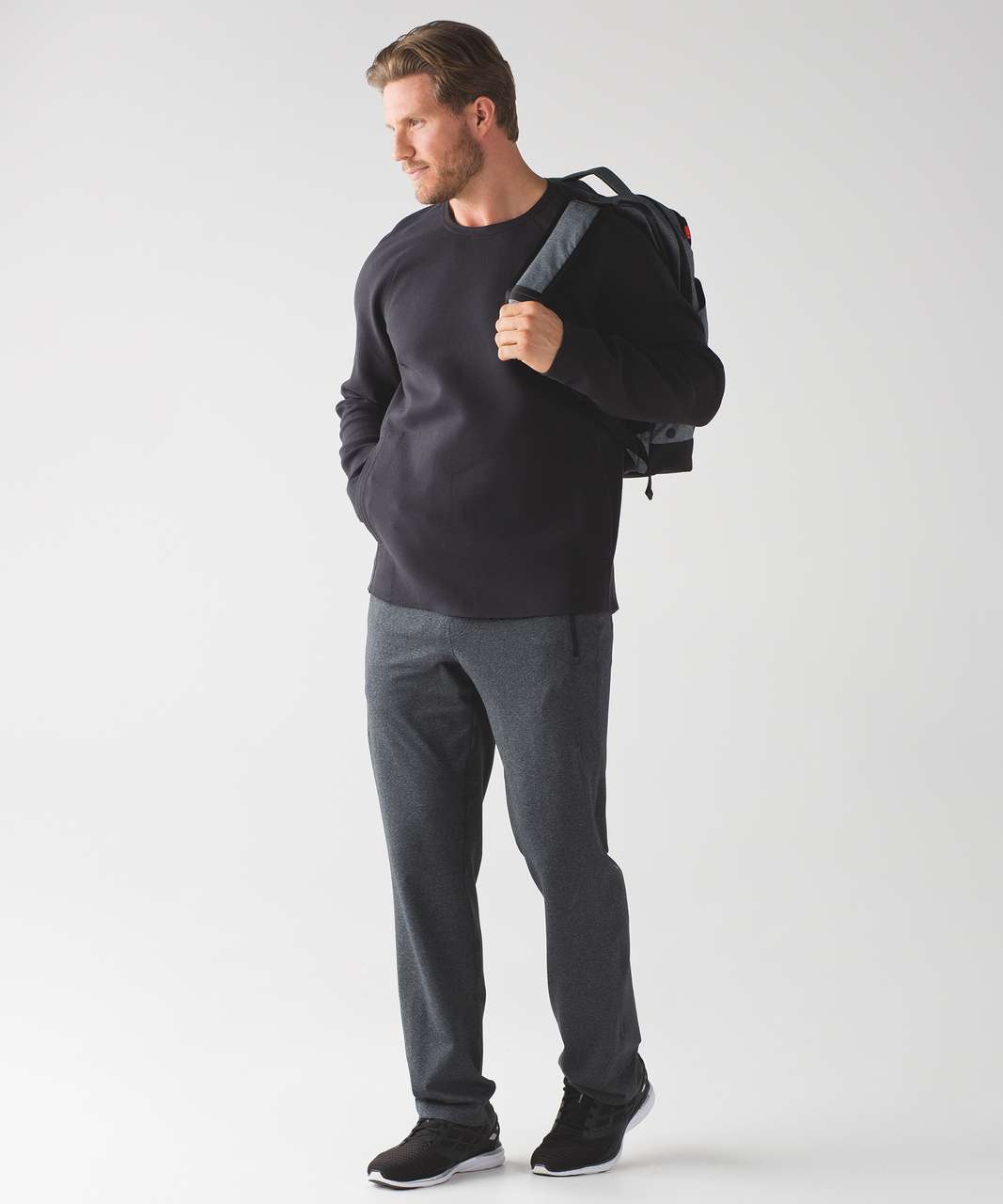 Lululemon Chamber Long Sleeve - Black / Heathered Uniform Fatigue