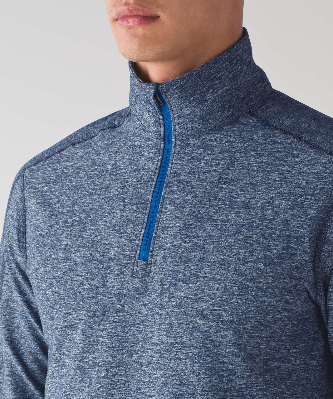 Lululemon Always Alert 1/2 Zip - Heathered Petrol Blue - lulu fanatics