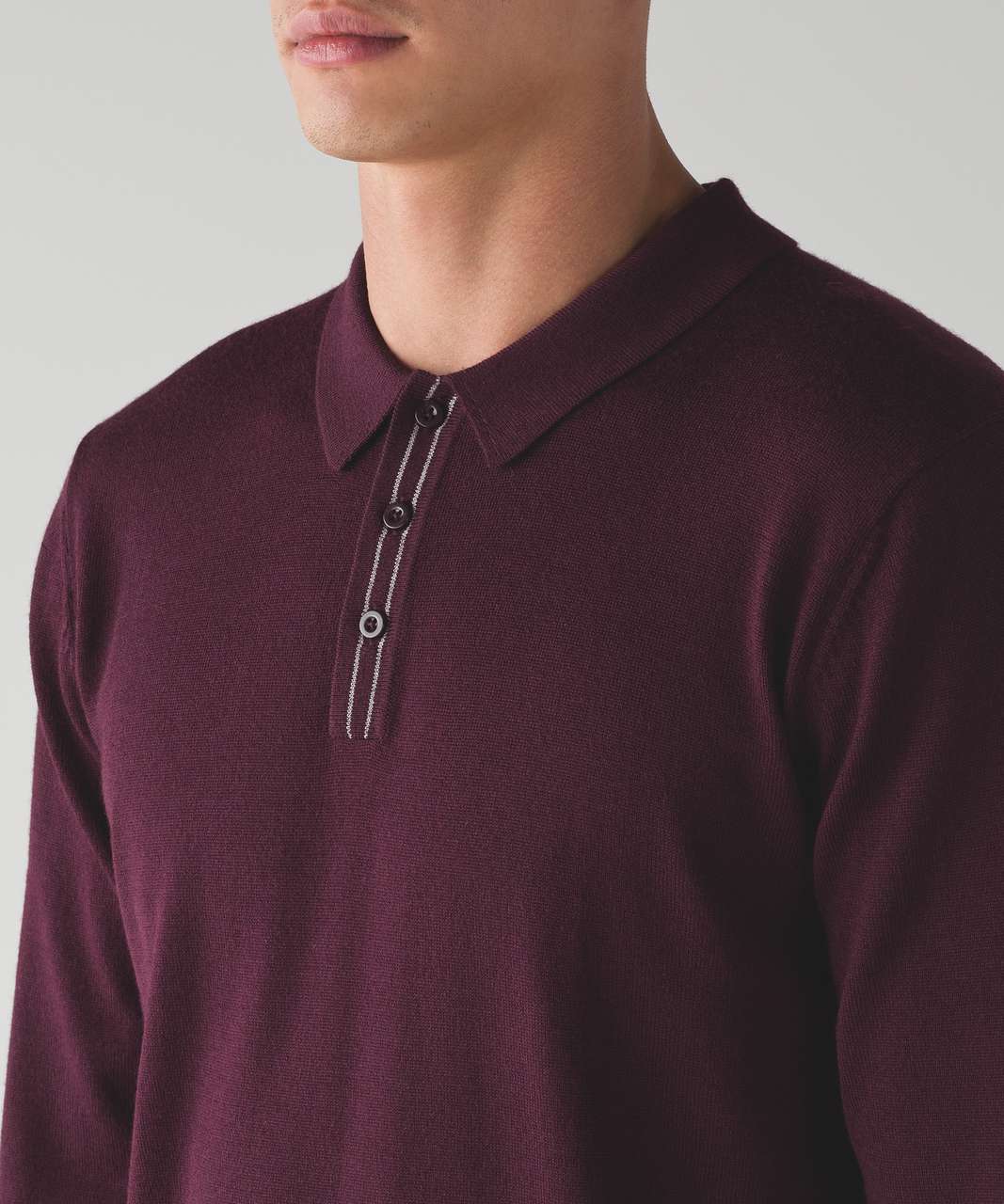 Lululemon Techwool Long Sleeve Polo - Cassis