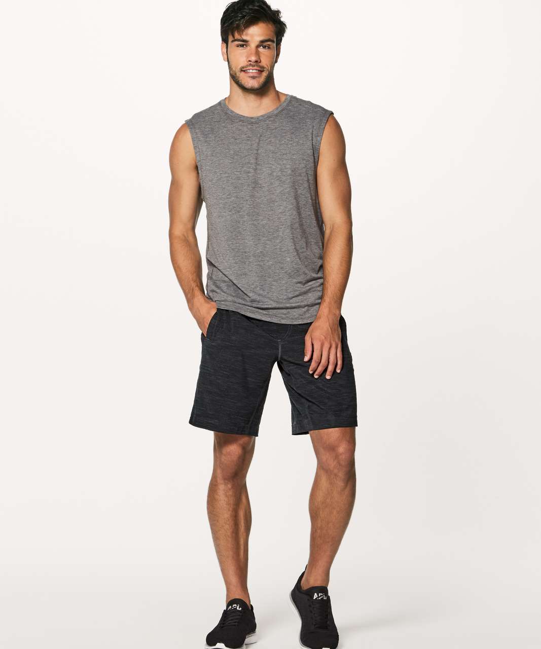 Lululemon Pace Breaker Short 9" - All Court Texture Deep Coal Black