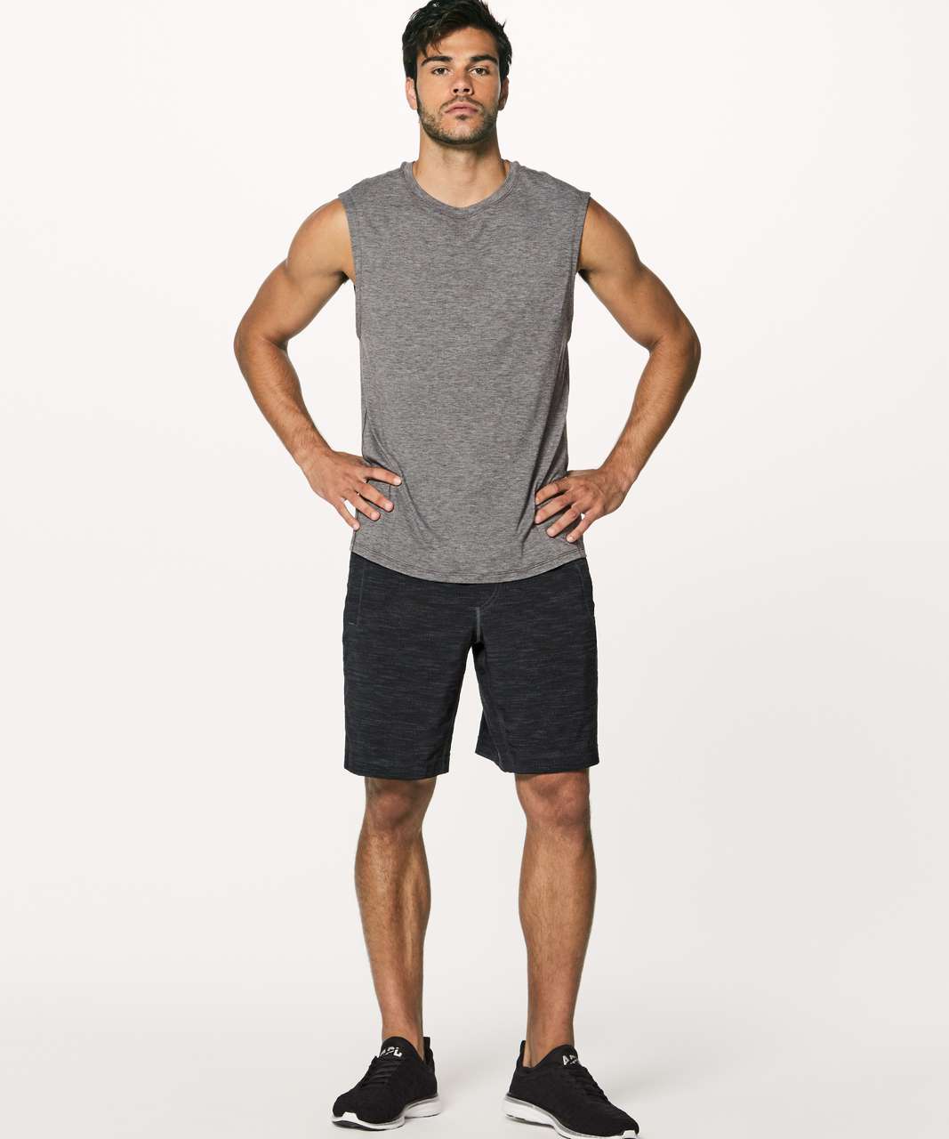 Lululemon Pace Breaker Short 9" - All Court Texture Deep Coal Black