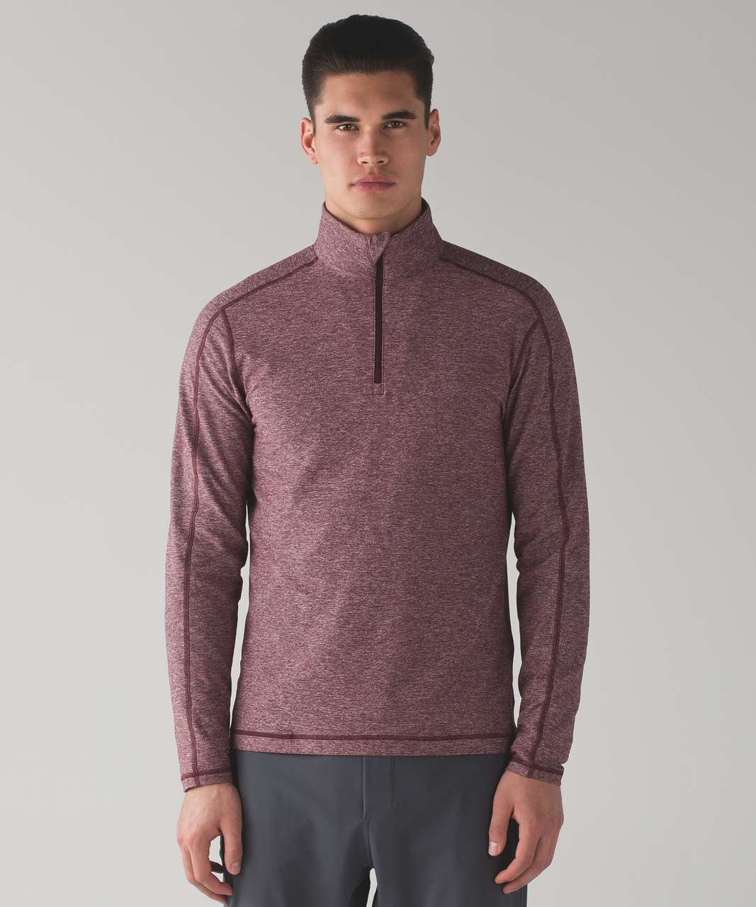 Lululemon Surge Warm 1/2 Zip Silver - Heathered Cassis - lulu fanatics