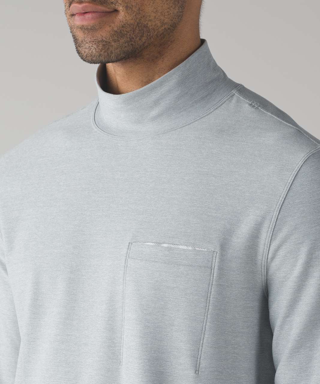 Lululemon Surge High Neck Long Sleeve - Heathered Mercury