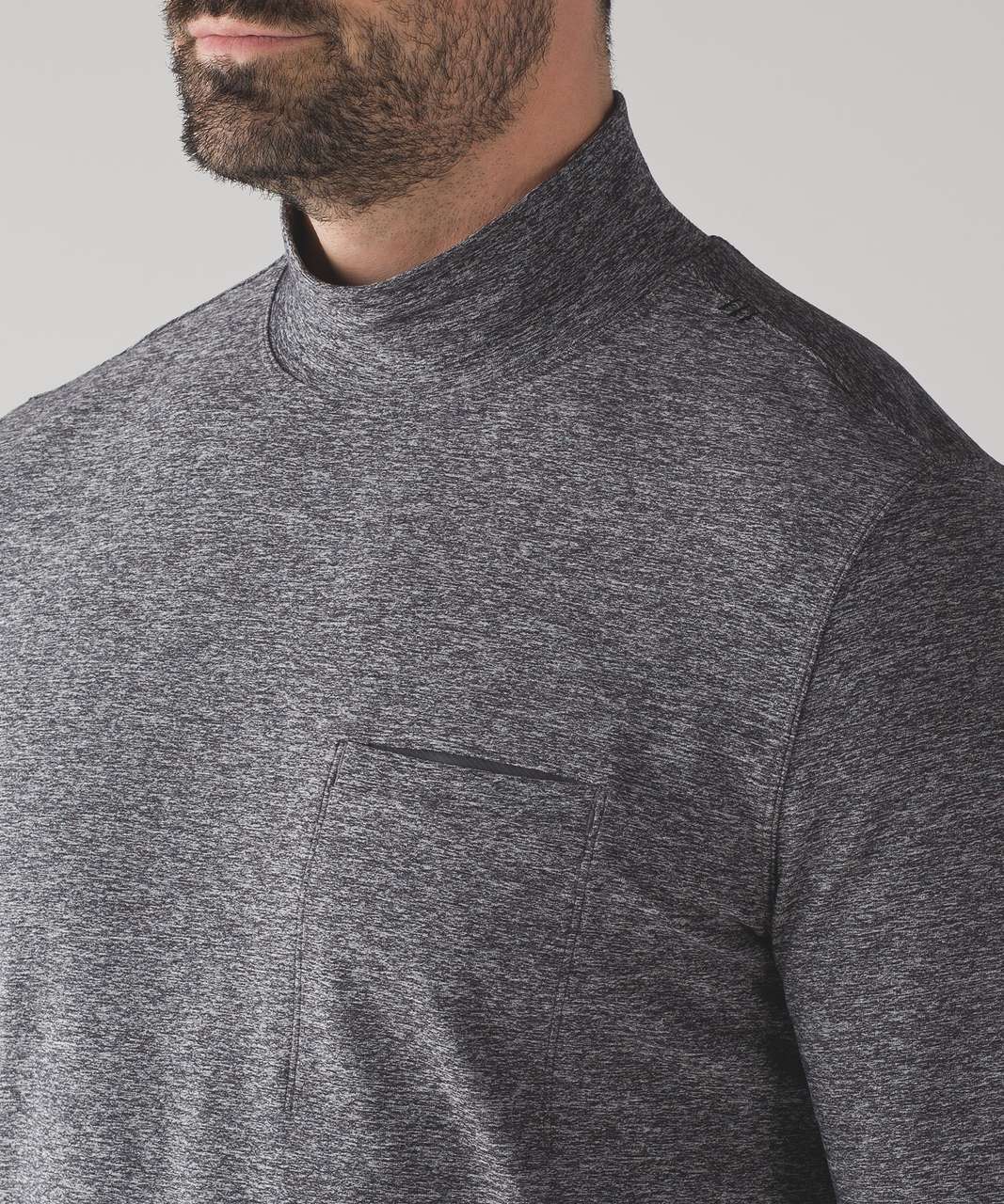 Lululemon Surge High Neck Long Sleeve - Heathered Black