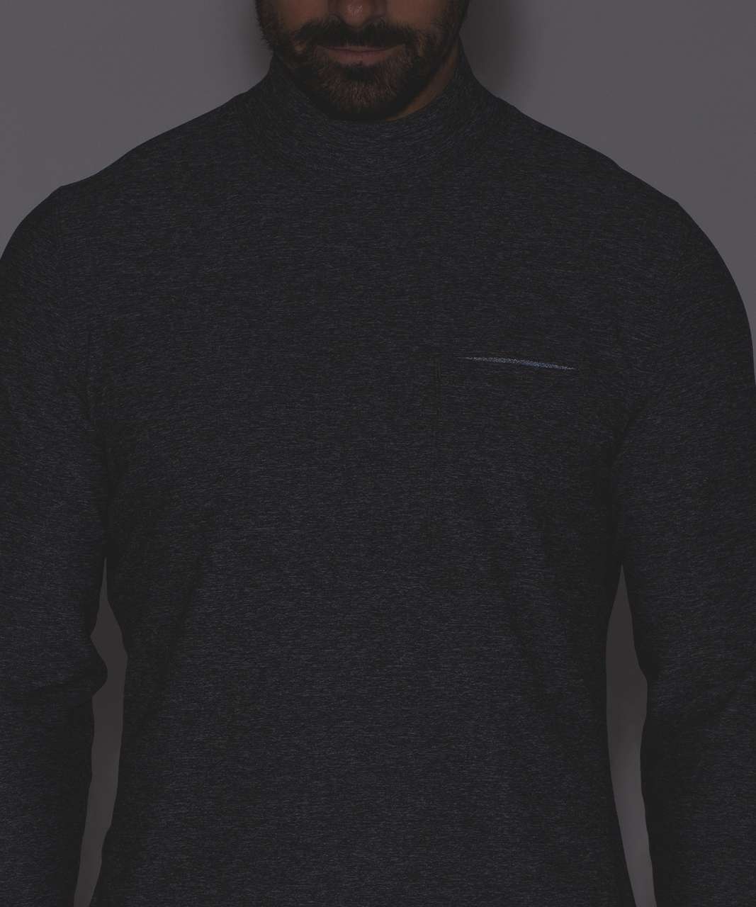 Lululemon Surge High Neck Long Sleeve - Heathered Black