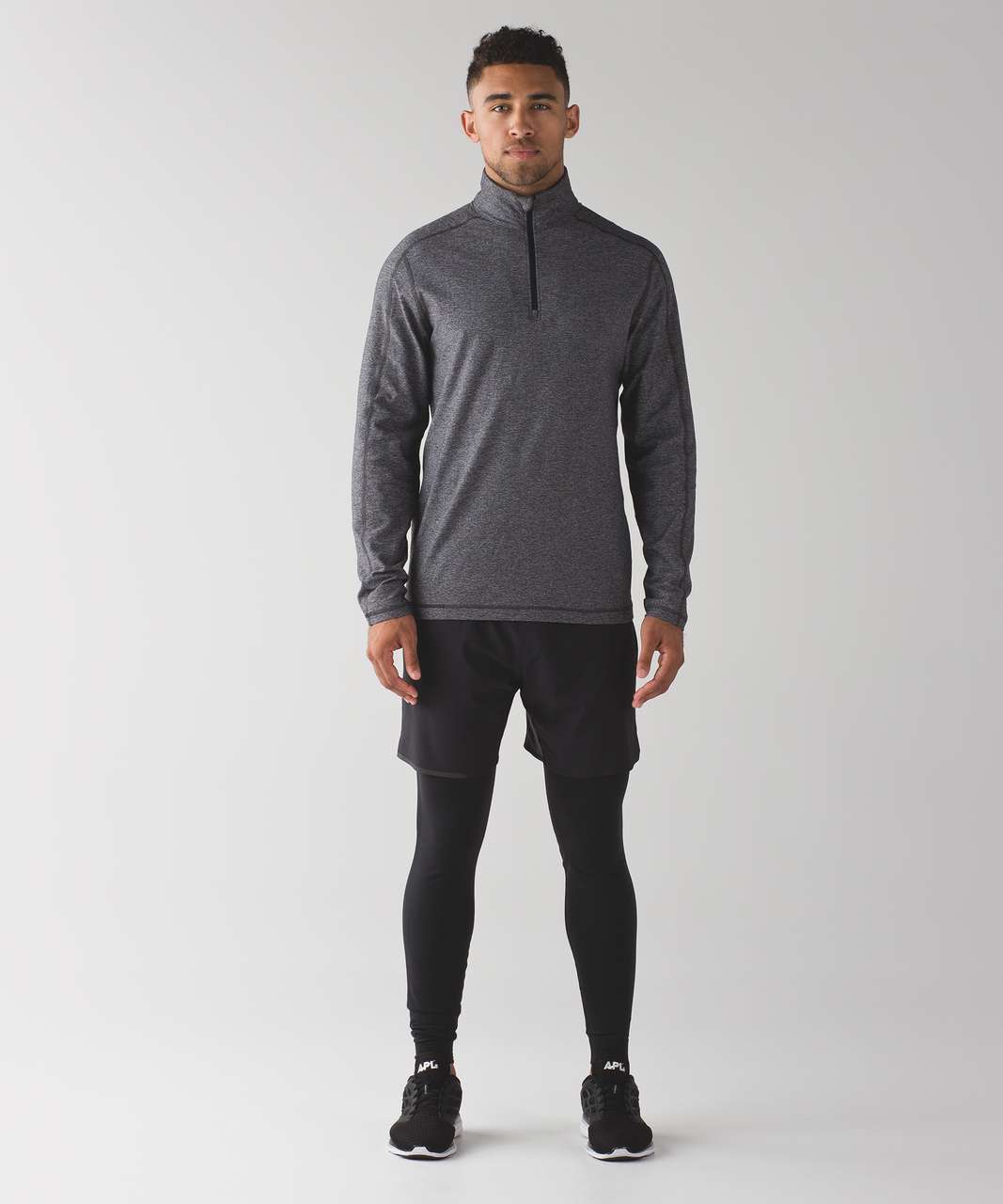 Lululemon Active Expert Short Tight 6 - Heathered Black / Black - lulu  fanatics