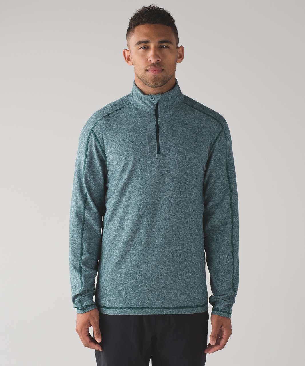 Lululemon Surge Warm 1/2 Zip Silver - Heathered Defender - lulu fanatics