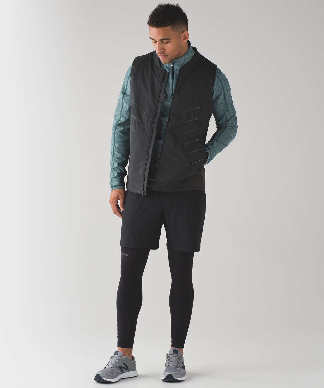 Lululemon Surge Warm 1/2 Zip Silver - Heathered Defender