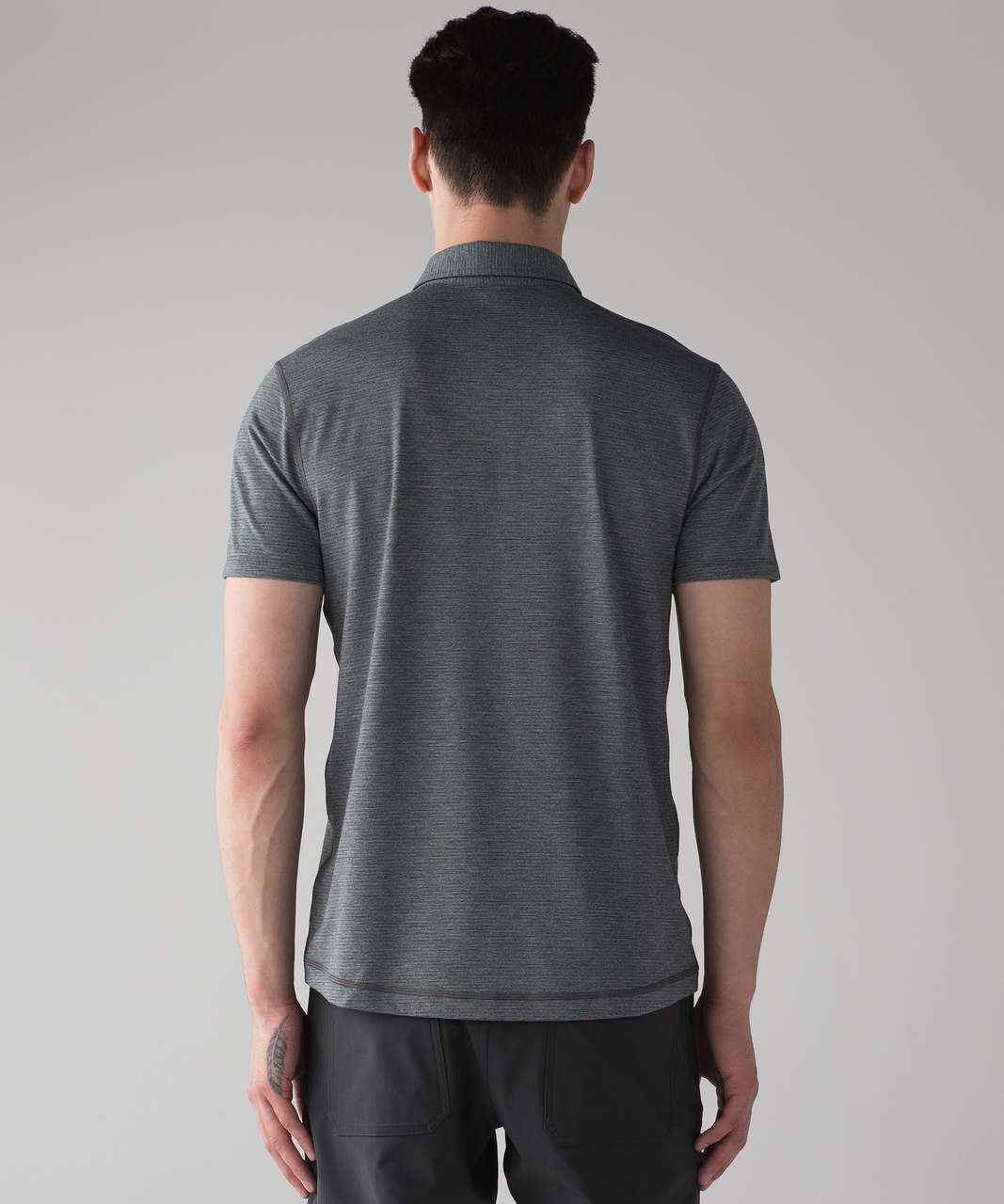 Lululemon Evolution Polo - Shade Stripe Heathered Indochine Blue Heathered Black (First Release)