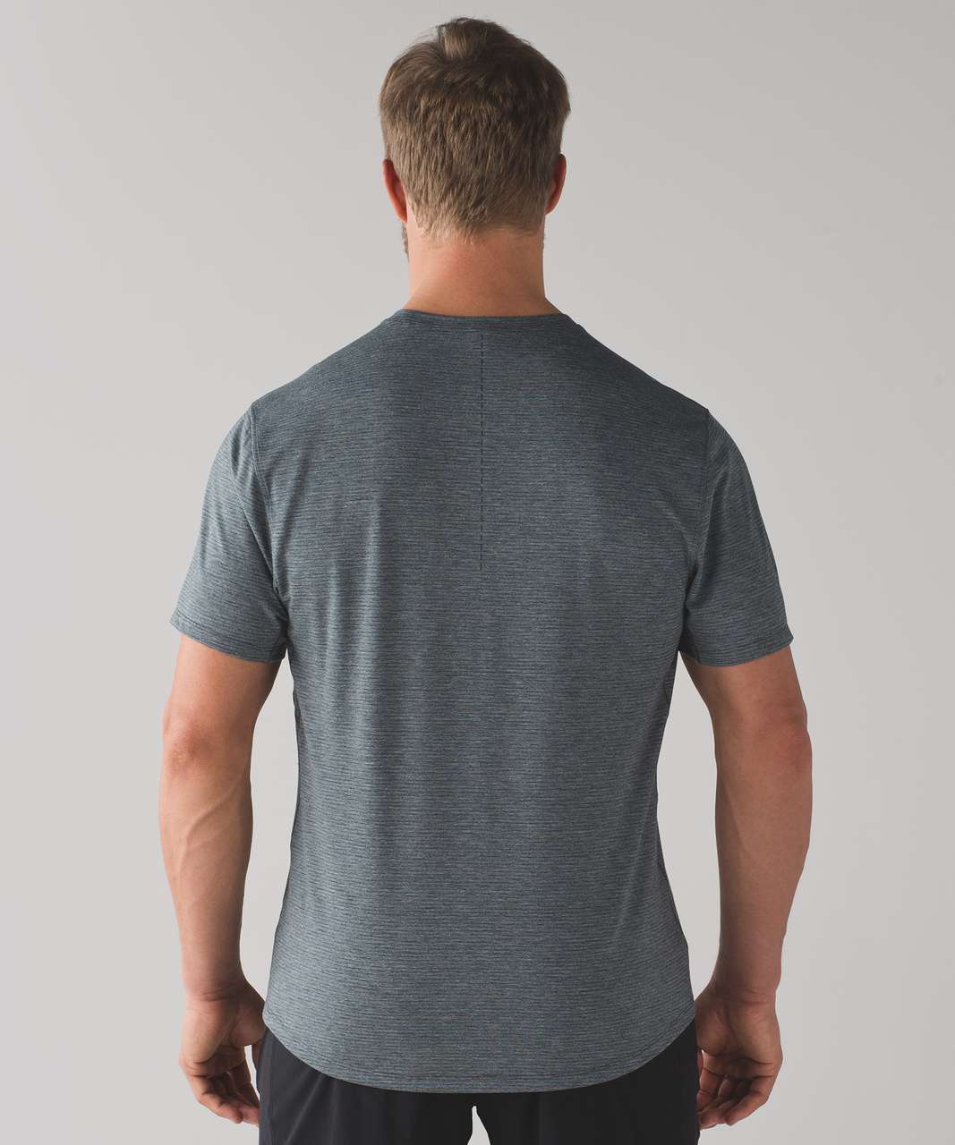 Lululemon Somatic Short Sleeve - Shade Stripe Heathered Indochine Blue Heathered Black