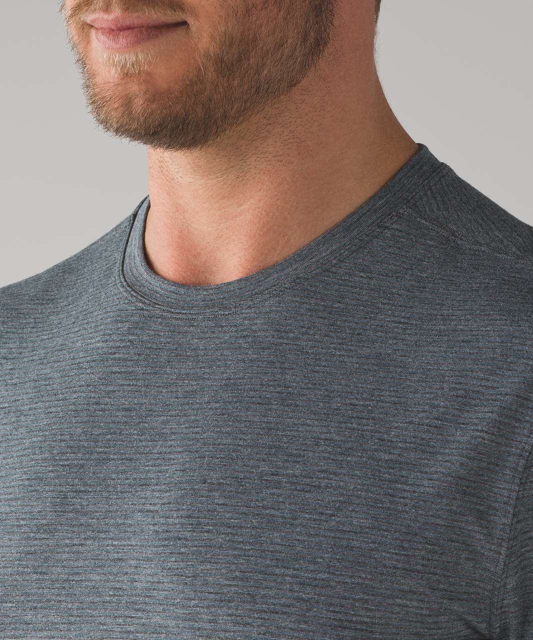 Lululemon Somatic Short Sleeve - Shade Stripe Heathered Indochine Blue Heathered Black