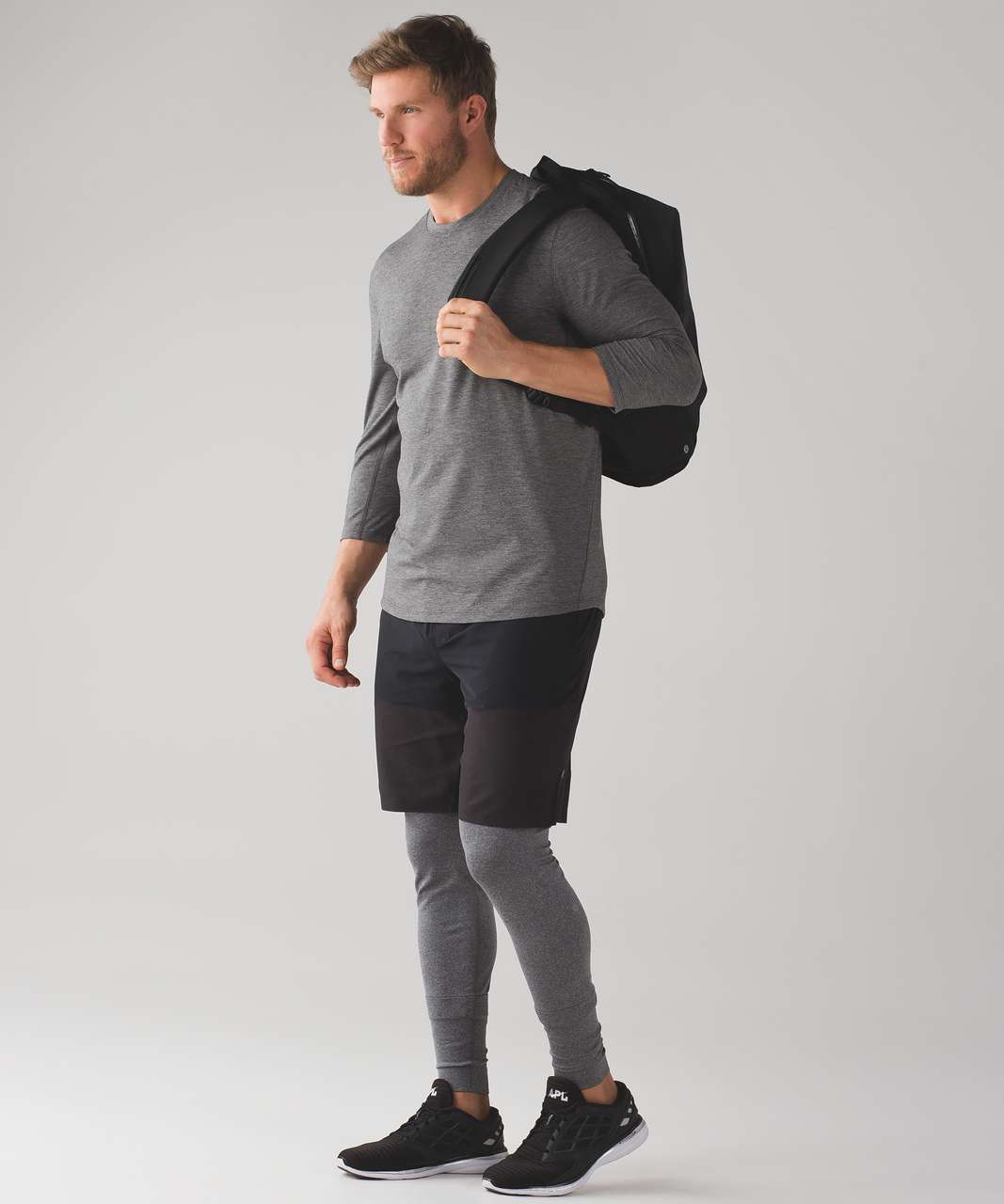 Lululemon Somatic Half Sleeve - Heathered Black