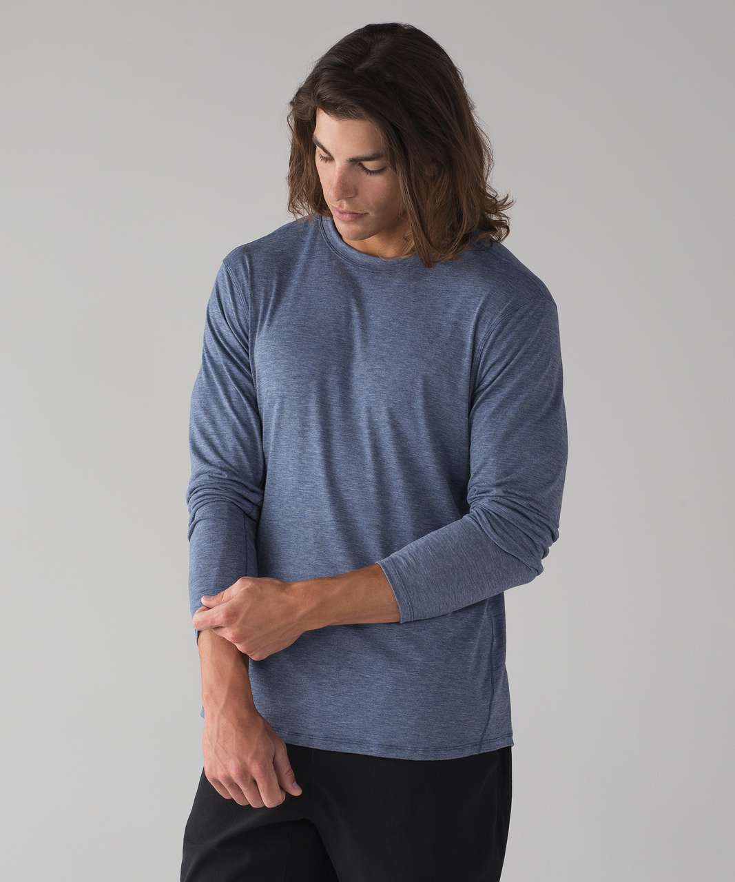 Lululemon Somatic Aero Long Sleeve - Heathered Dark Cobalt