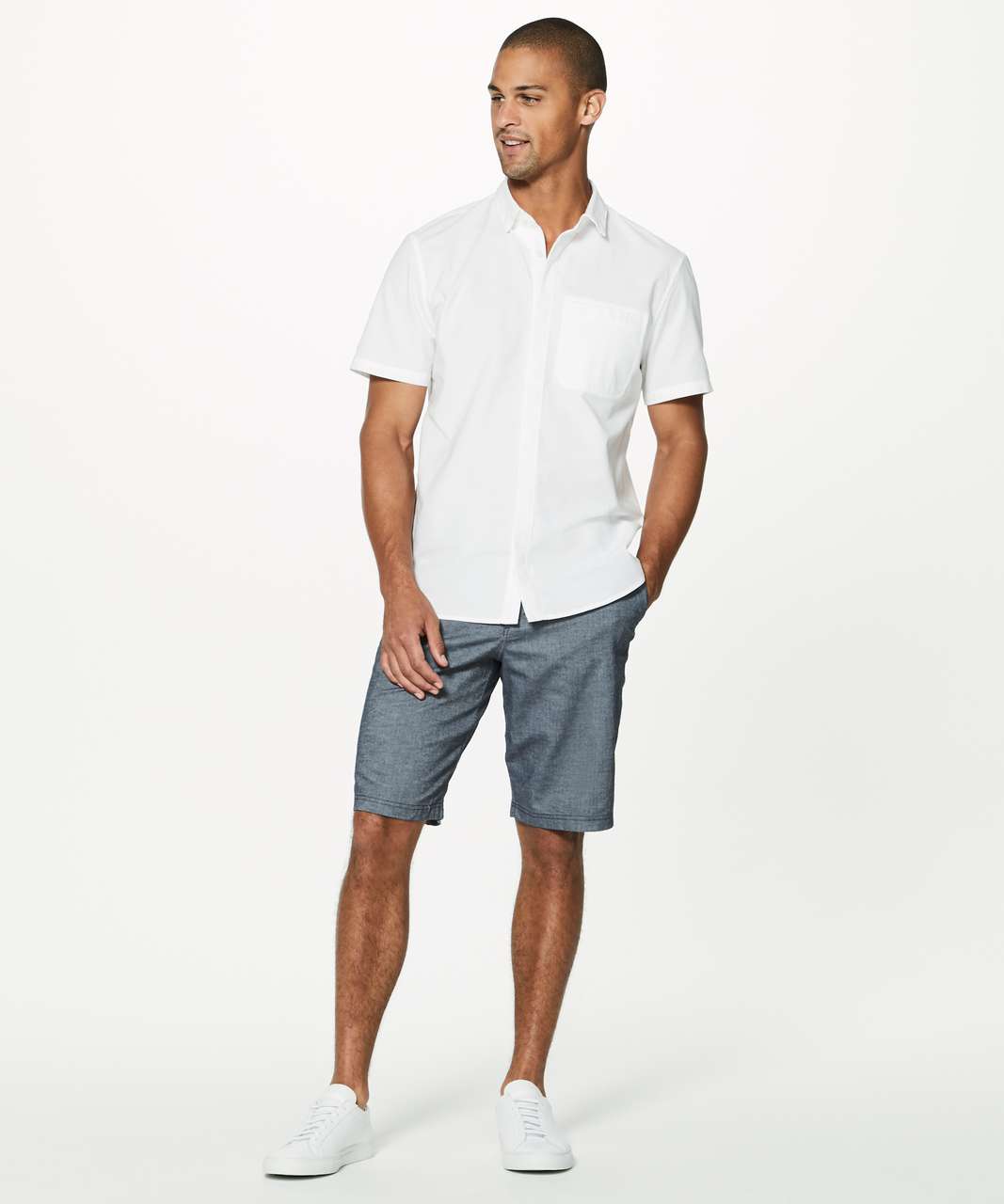 Lululemon On Time Short Sleeve Buttondown - White/white