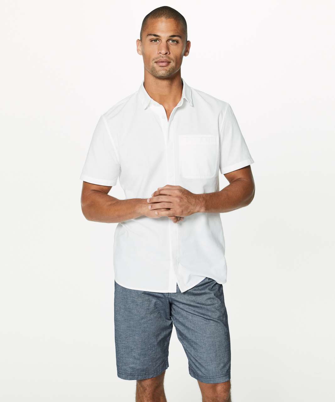 Lululemon On Time Short Sleeve Buttondown - White/white