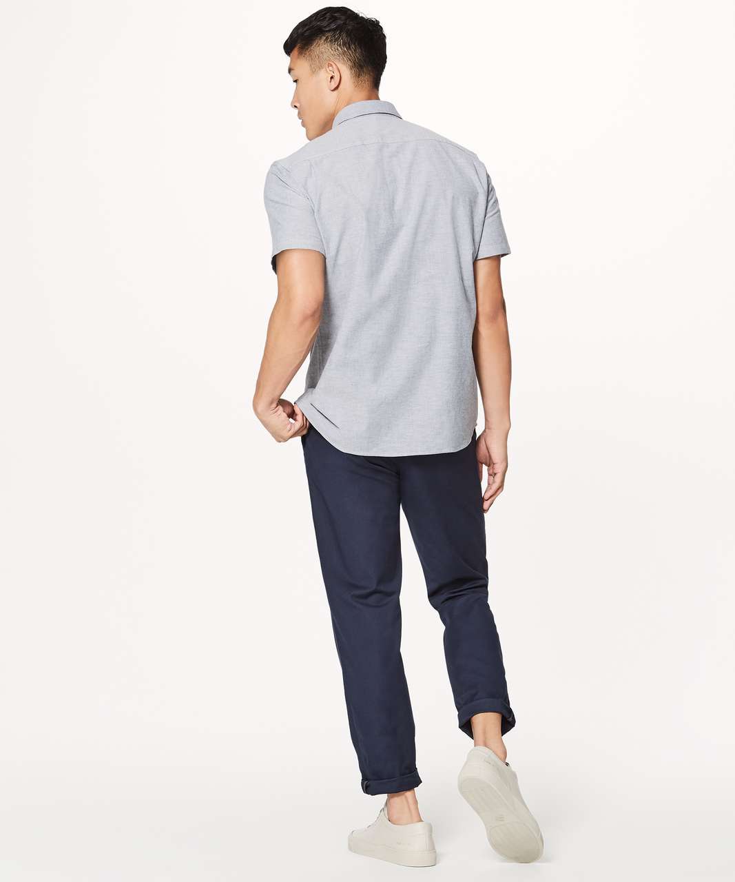 Lululemon On Time Short Sleeve Buttondown - Nautical Navy / White