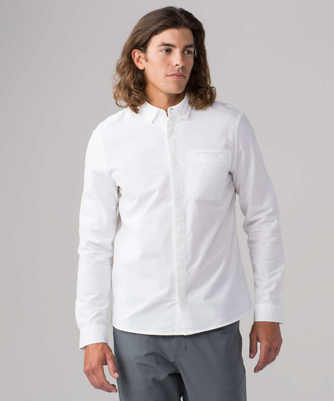 Lululemon Recommission Long Sleeve Buttondown - White / White