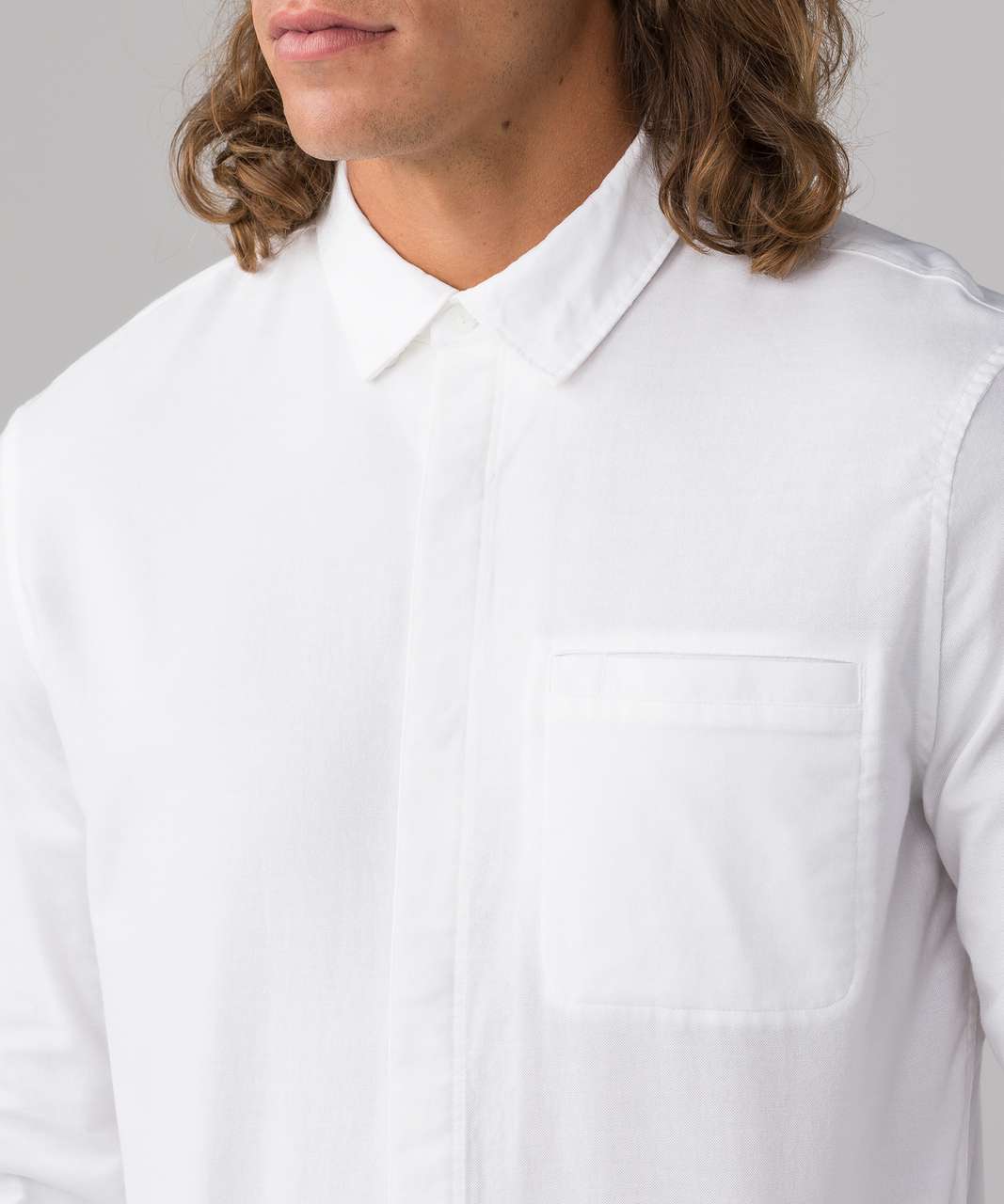 Lululemon Recommission Long Sleeve Buttondown - White / White